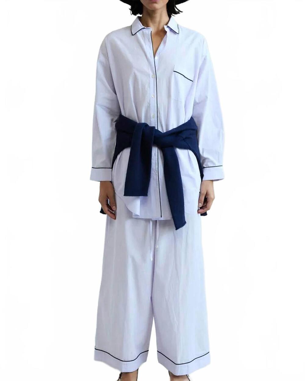 NEW CHAN LUU robin poplin set in white/ lilac